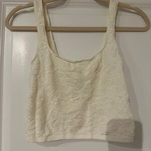 Anthropologie Cropped Tank - Cream